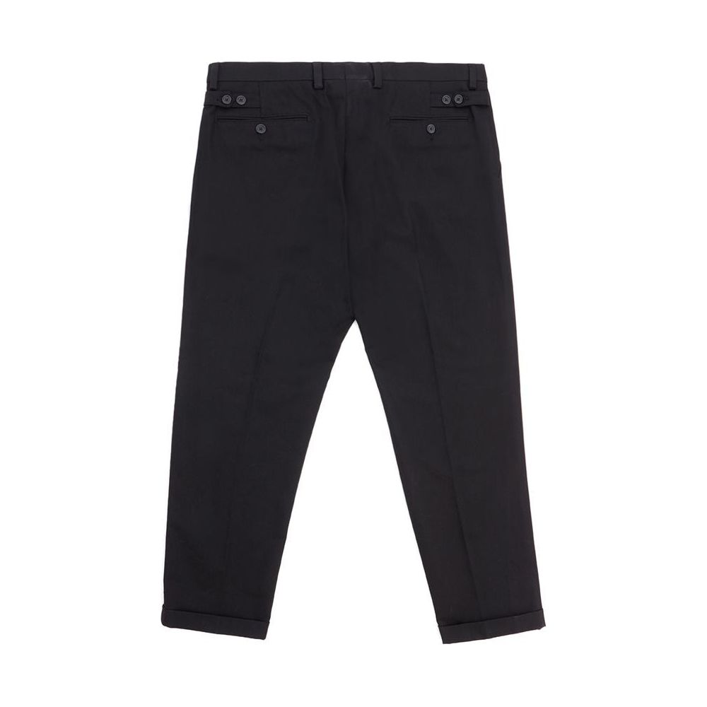 Dolce & Gabbana Elegant Black Cotton Pants for Men Dolce & Gabbana Dark Slate Gray
