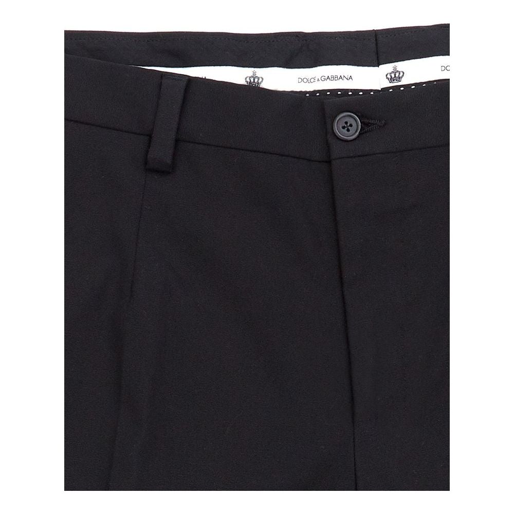 Dolce & Gabbana Elegant Black Cotton Pants for Men Dolce & Gabbana Dark Slate Gray