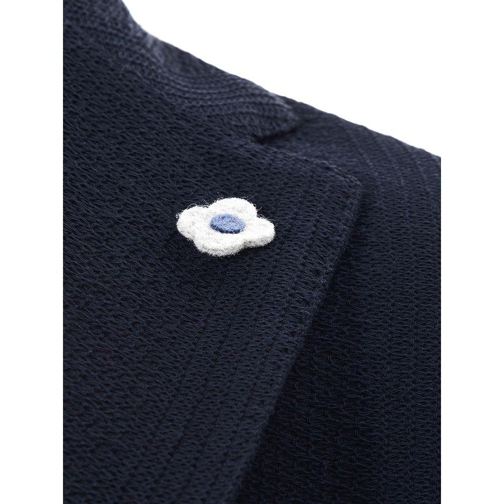 Lardini Blue Cotton Jacket Lardini Dark Slate Gray