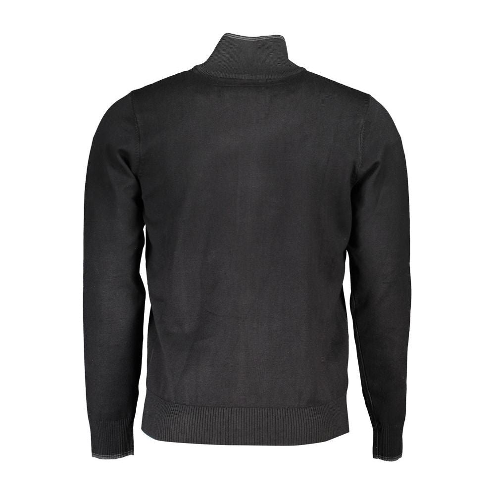 U.S. Grand Polo Elegant Long Sleeve Zip Cardigan with Embroidery U.S. Grand Polo Dark Slate Gray