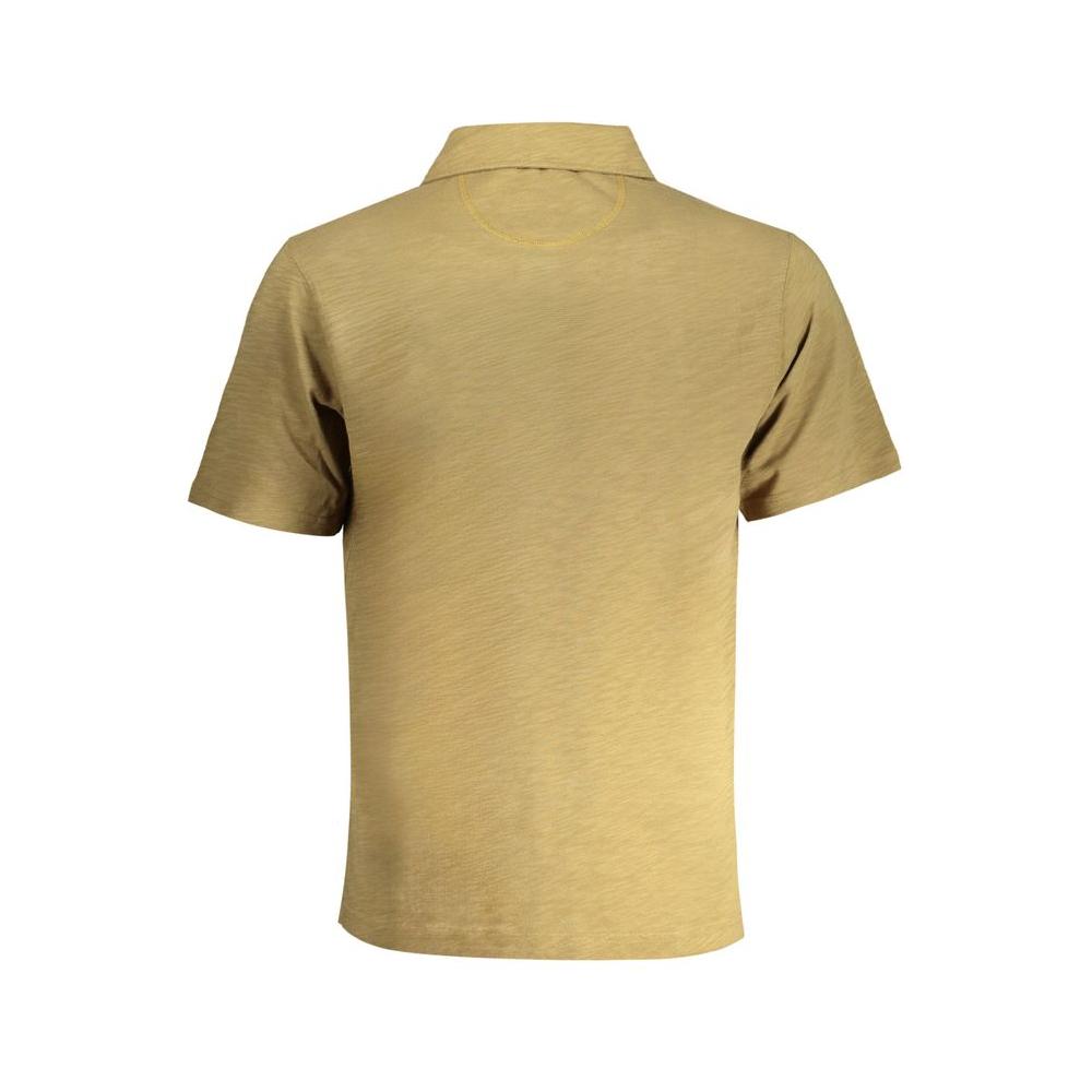 Back view of La Martina green cotton polo shirt, short-sleeved, regular fit, featuring embroidery and logo.