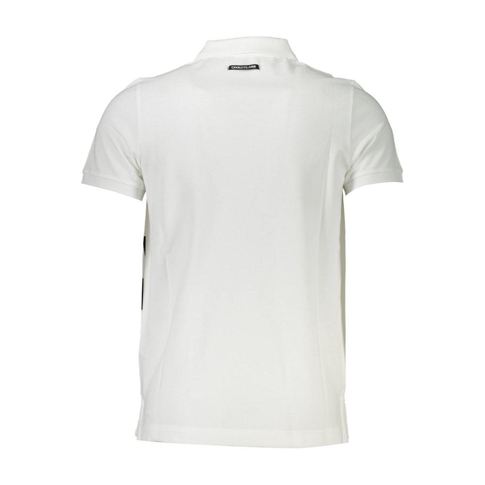 Cavalli Class White Cotton Men Polo Cavalli Class Light Gray
