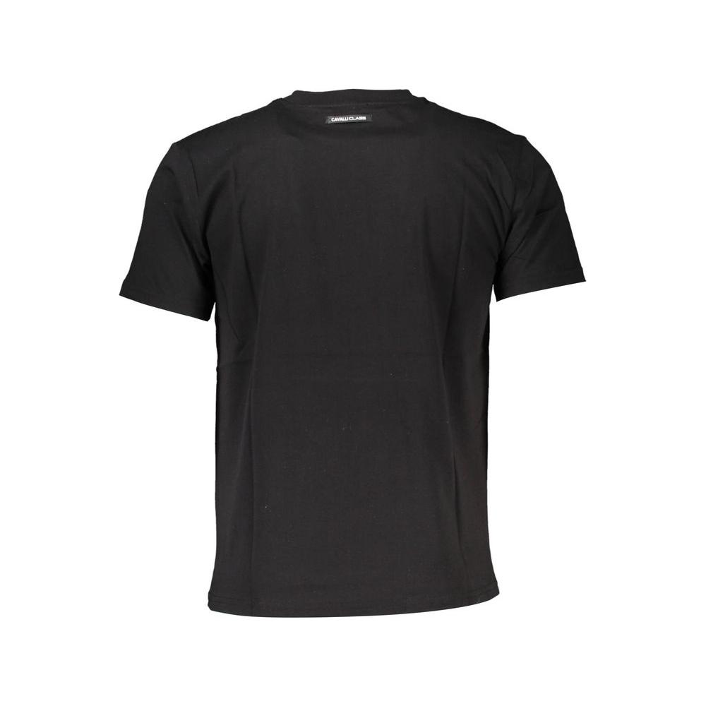 Cavalli Class Black Cotton Men T-Shirt Cavalli Class Dark Slate Gray