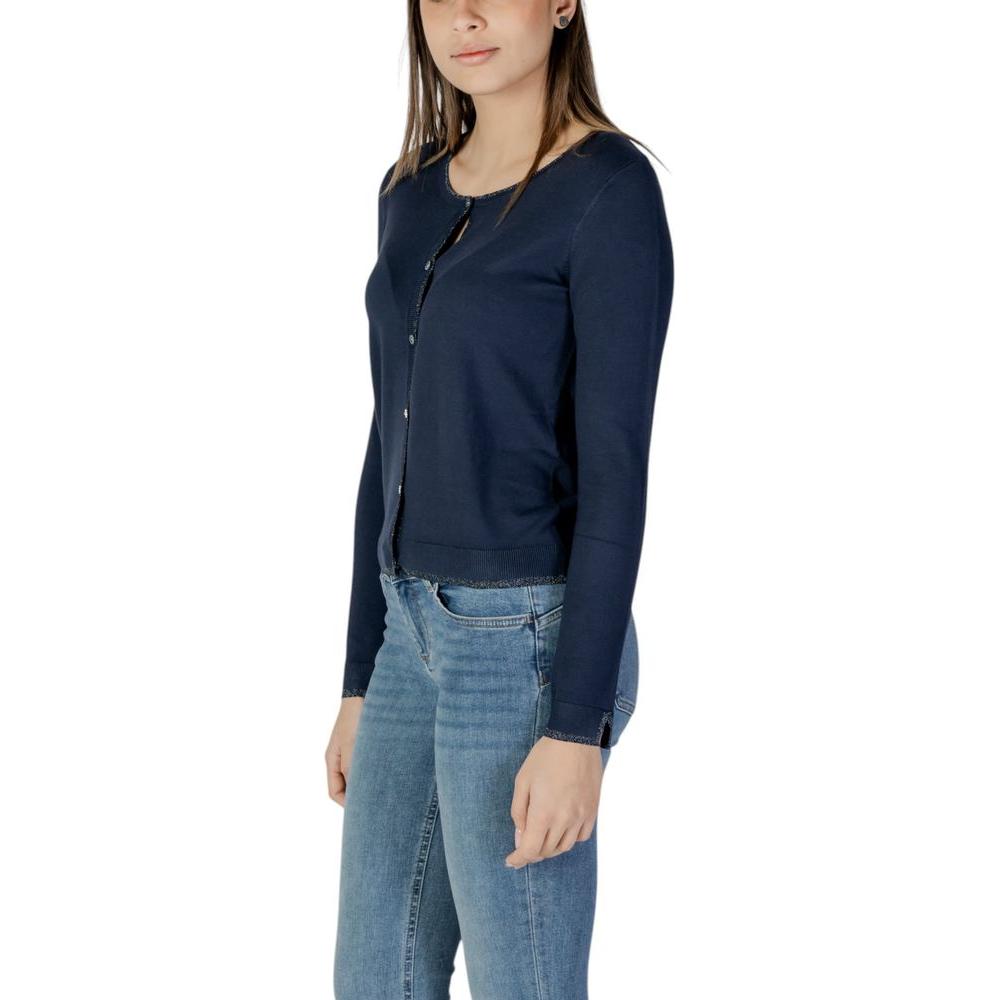 Liu Jo blue viscose cardigan for women, spring/summer collection, made of 80% viscose and 20% polyamide.