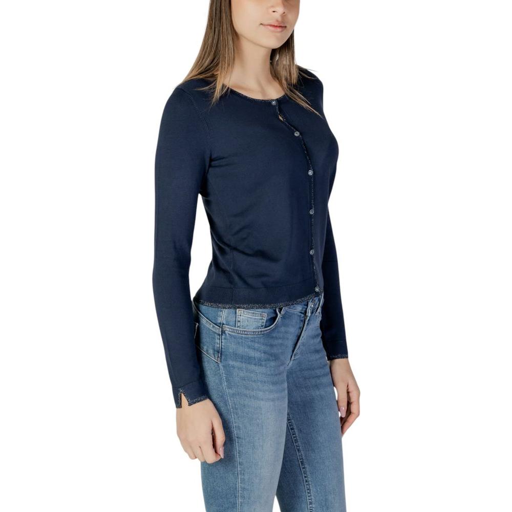 Liu Jo women's blue viscose cardigan from the Spring/Summer collection, featuring button-down design and long sleeves.