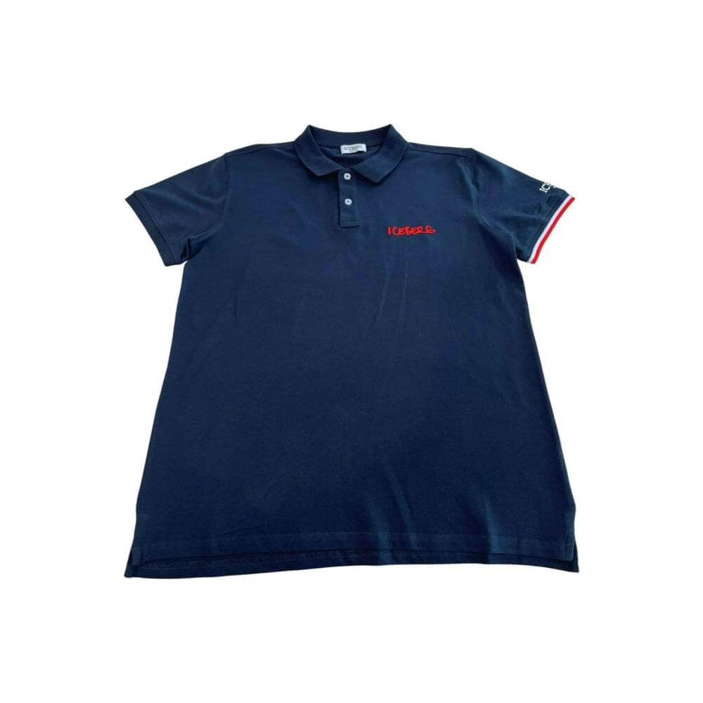 Iceberg Blue Cotton Men Polo Shirt