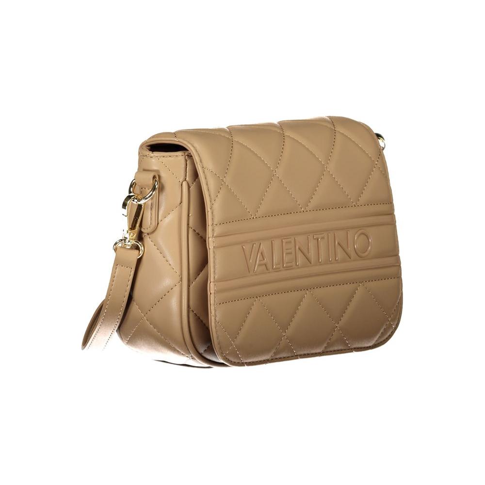 Valentino Bags beige polyethylene women handbag with adjustable shoulder strap and logo, showcasing elegant style.