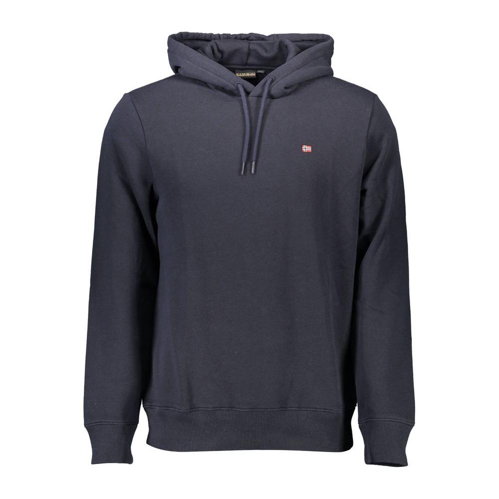 Napapijri Blue Cotton Men Sweater Napapijri Dark Slate Gray