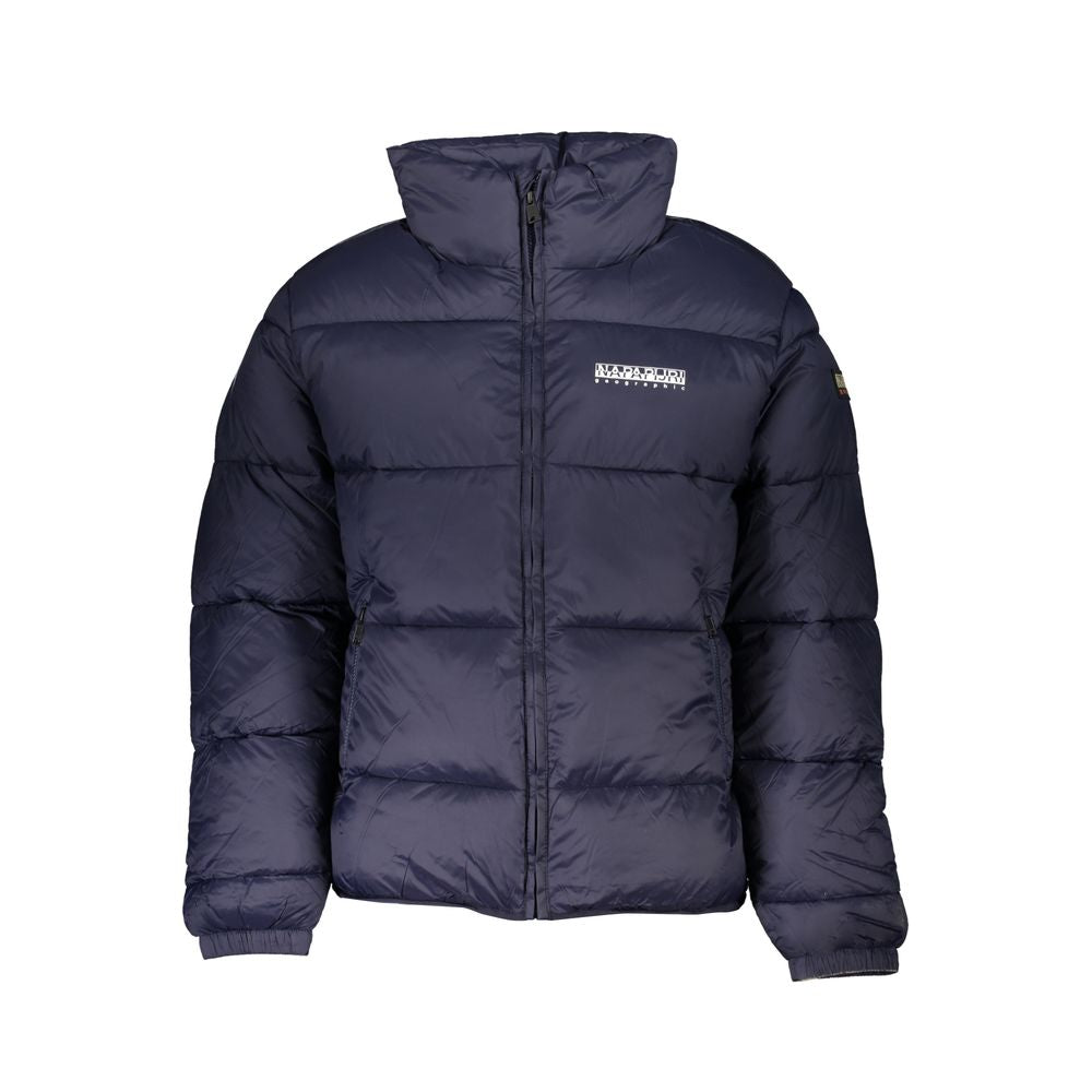 Napapijri Blue Polyamide Men Jacket Napapijri Dark Slate Gray