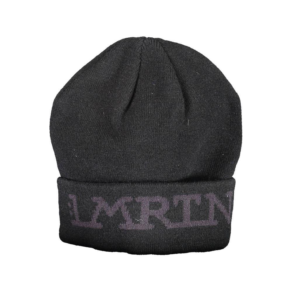 La Martina black acrylic men's cap with embroidered logo, showcasing sporty elegance and durability.