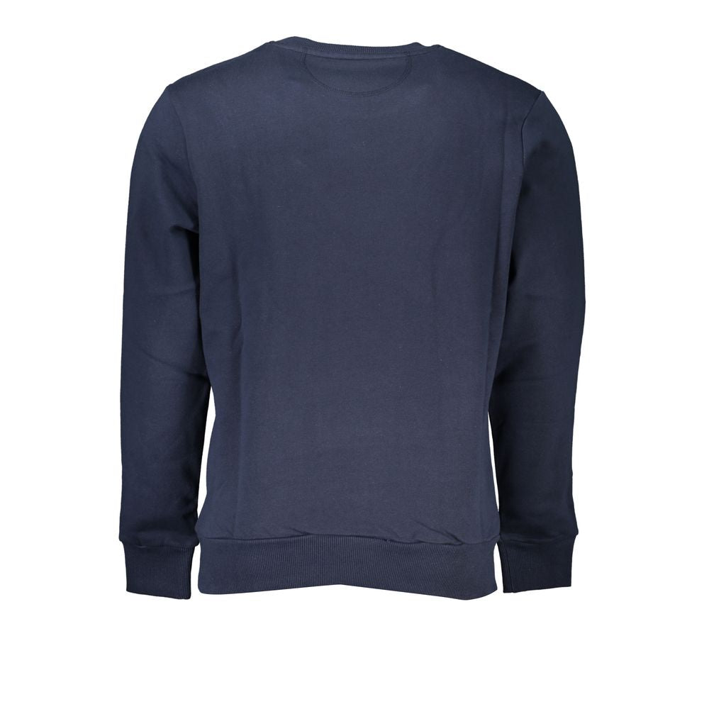 La Martina blue crew neck sweatshirt, regular-fit with embroidery, crafted from soft 100% cotton for a luxurious casual look.