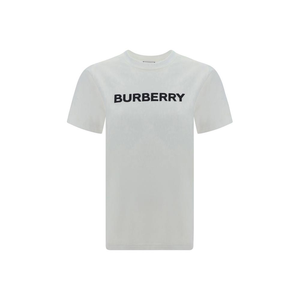 Burberry cotton T-shirt with ribbed crew neck and iconic monogram. Monochrome pattern, regular fit, perfect for a designer look.