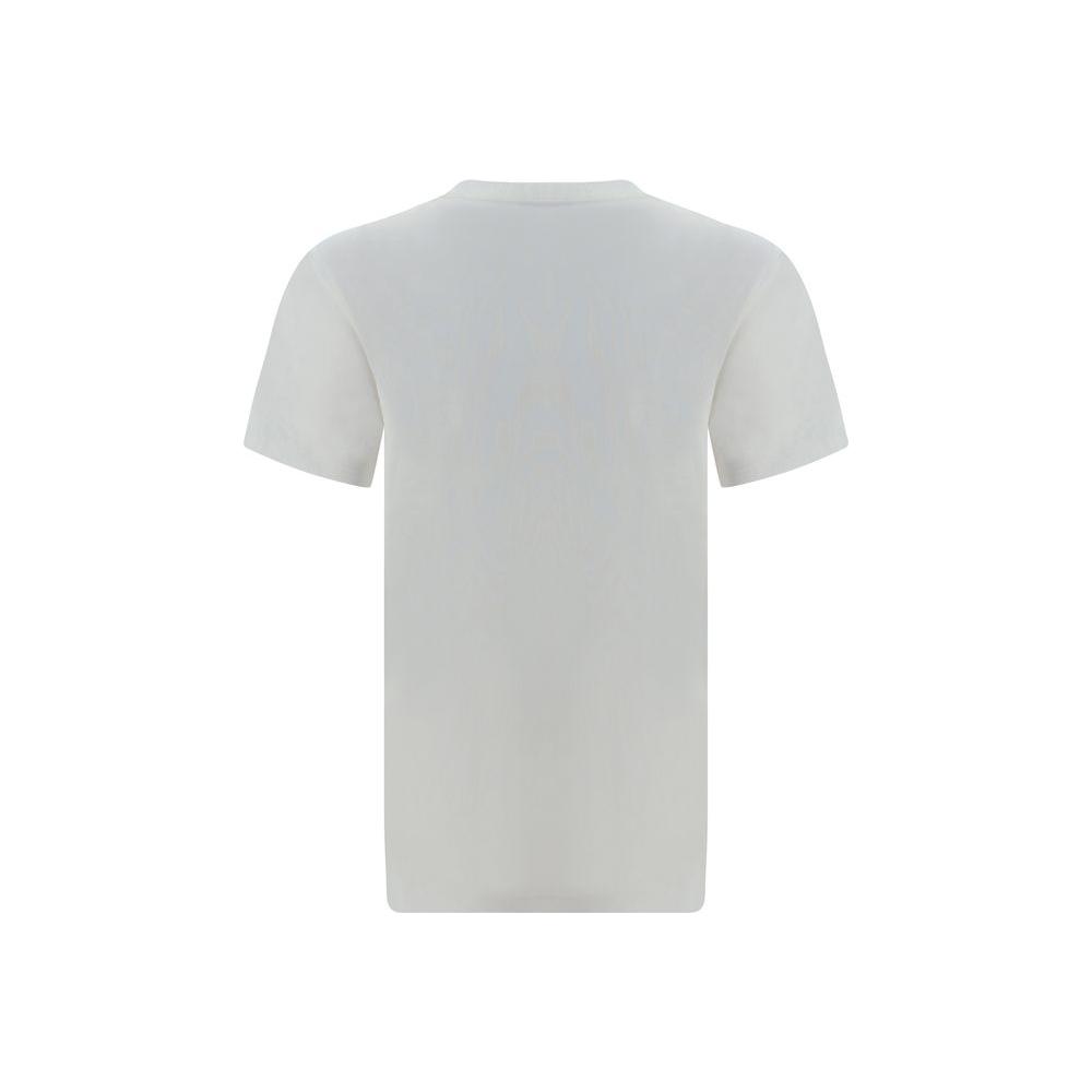 Back view of Burberry cotton T-shirt with ribbed crew neck and iconic monogram, monochrome pattern, regular fit.