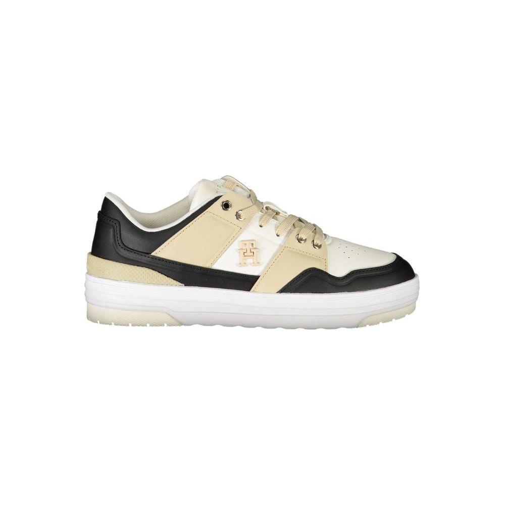 Tommy Hilfiger White Leather Women Sneaker Tommy Hilfiger Light Gray