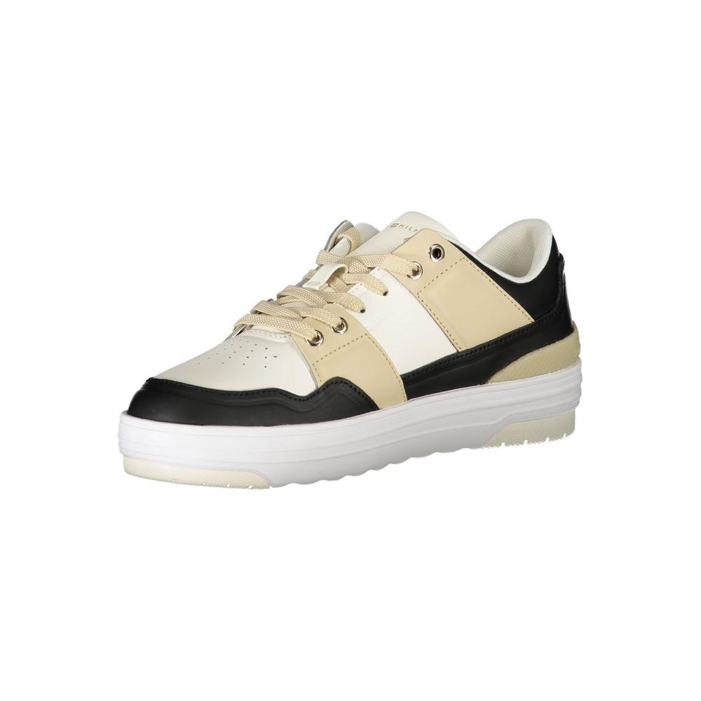 Tommy Hilfiger White Leather Women Sneaker Tommy Hilfiger Light Gray