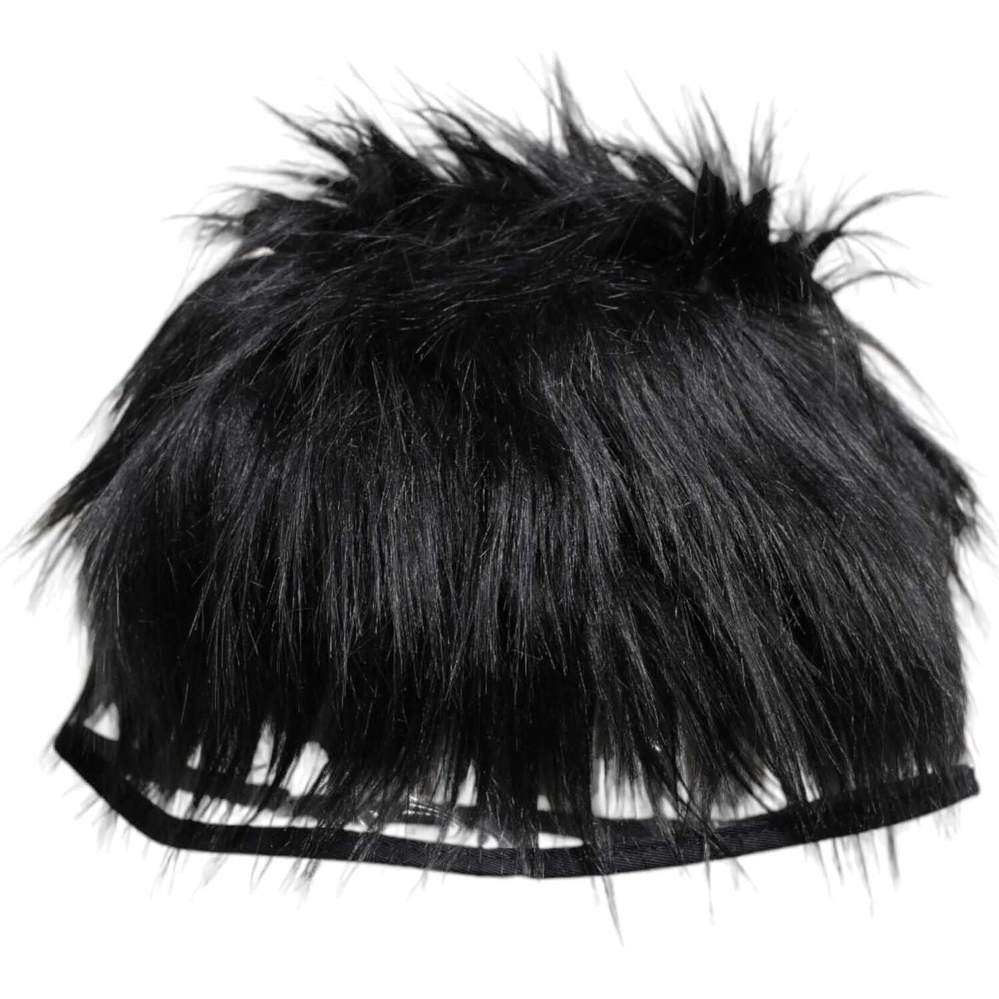 Dolce & Gabbana Black Faux Fur Bucket Hat Dolce & Gabbana Black