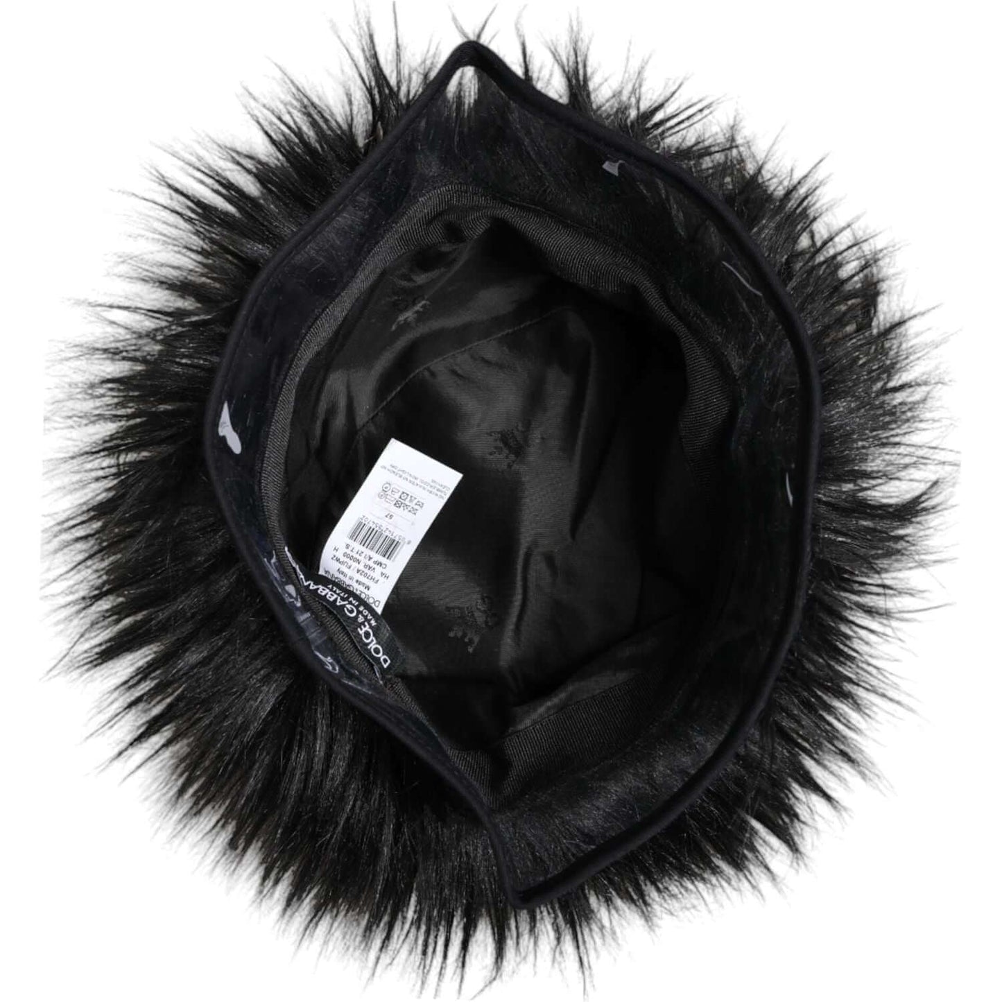 Dolce & Gabbana Black Faux Fur Bucket Hat Dolce & Gabbana Black