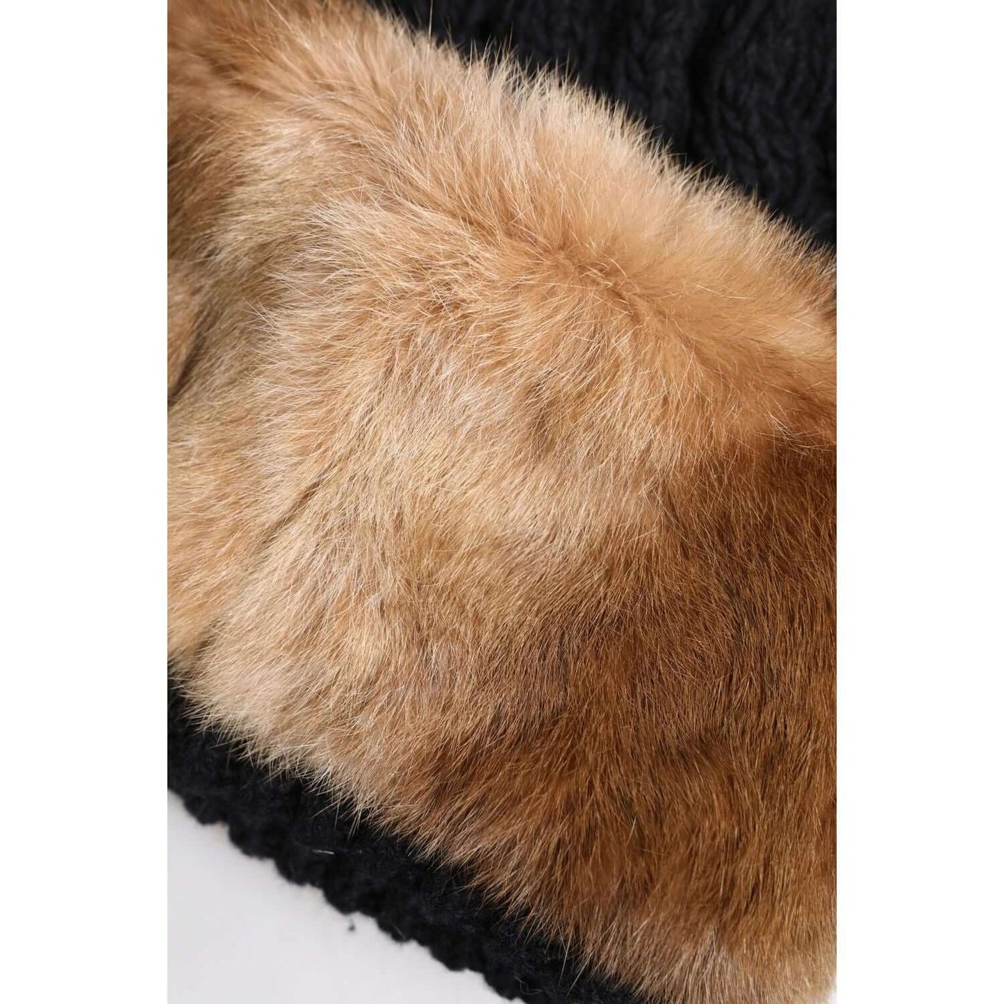 Dolce & Gabbana Black Brown Dyed Rabbit Real Fur Winter Beanie Hat Dolce & Gabbana Rosy Brown