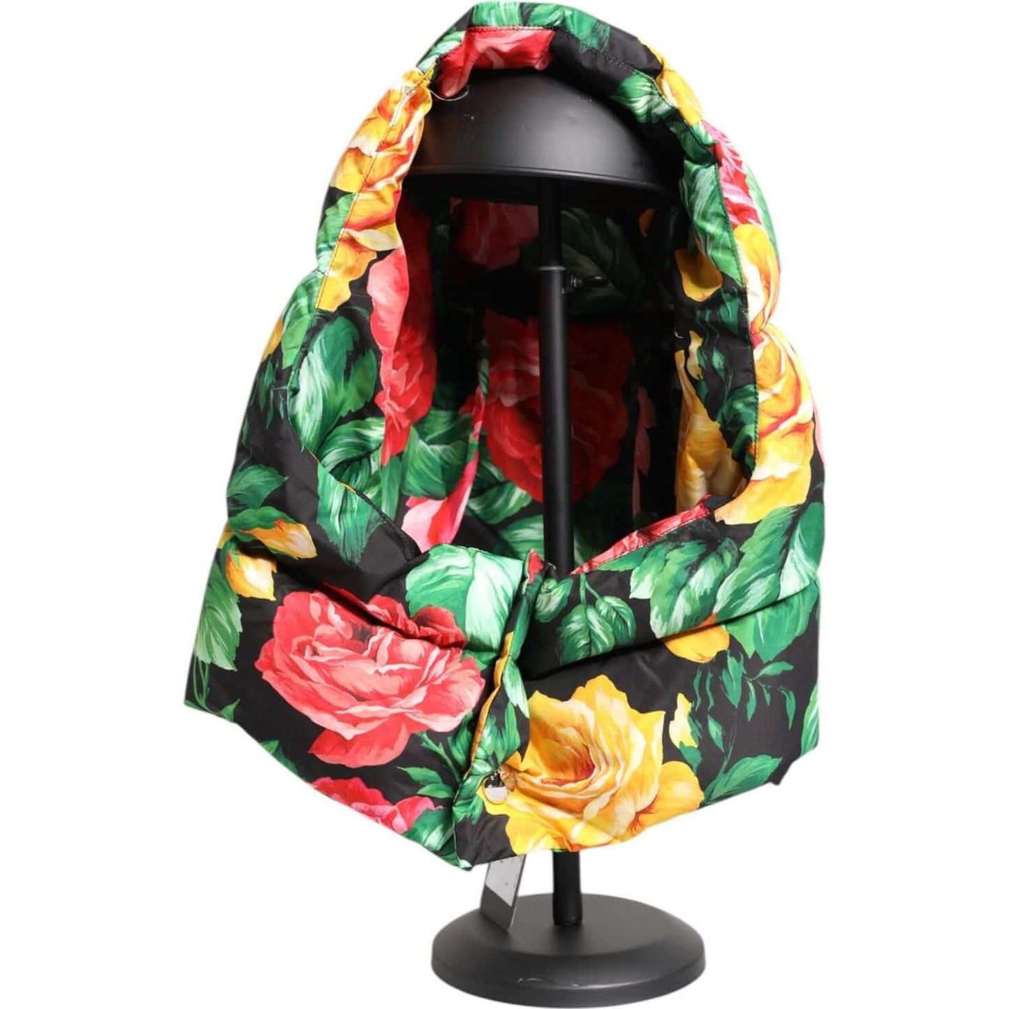 Dolce & Gabbana multicolor floral print head wrap hat, 100% polyester, with logo details, made in Italy.