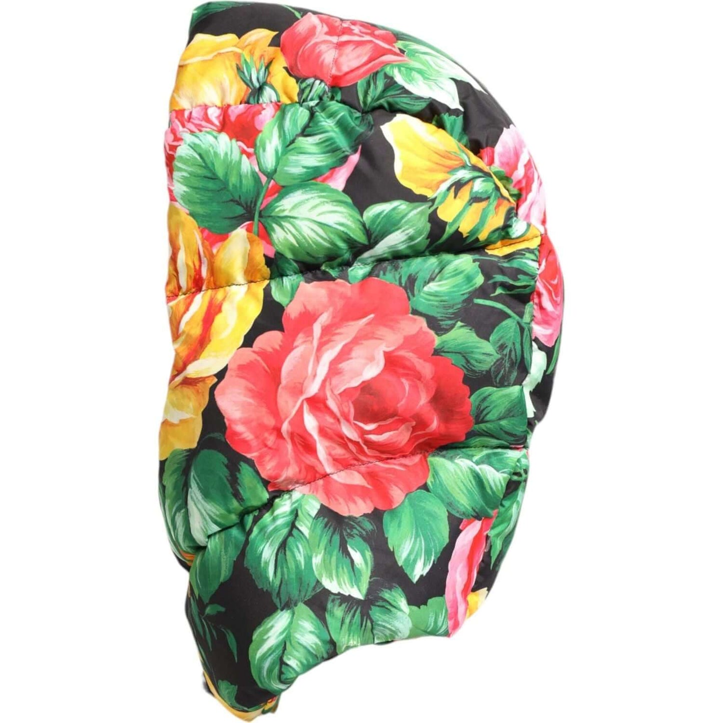 Dolce & Gabbana multicolor floral print polyester head wrap hat with logo details, made in Italy