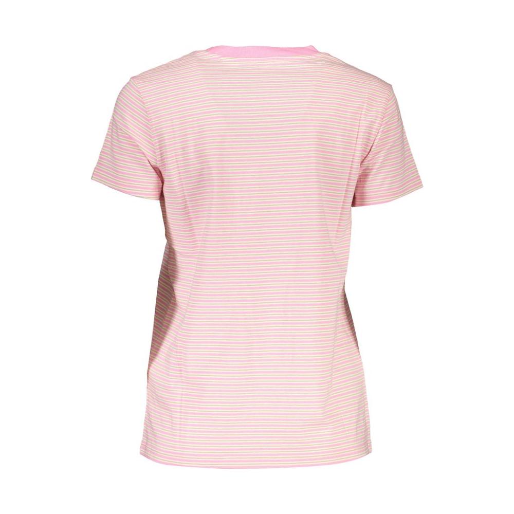 Back view of Levi's pink cotton women’s t-shirt with round neckline and short sleeves
