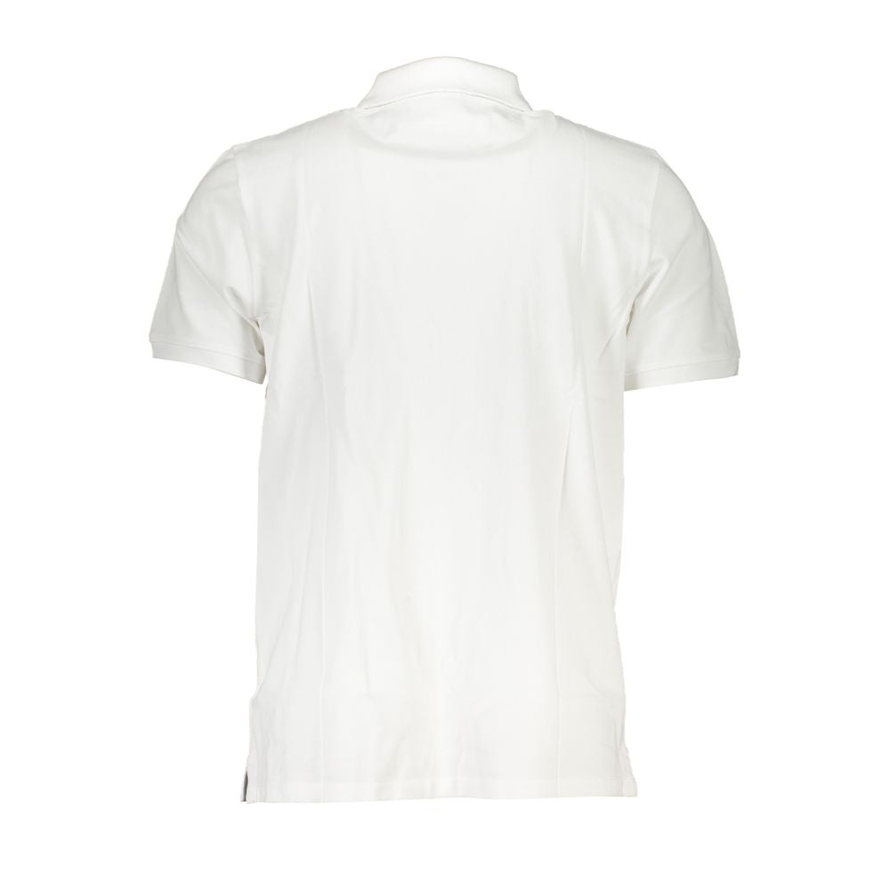 Timberland white cotton polo shirt, short-sleeved, regular fit, with 2 buttons and logo embroidery, made of 100% organic cotton