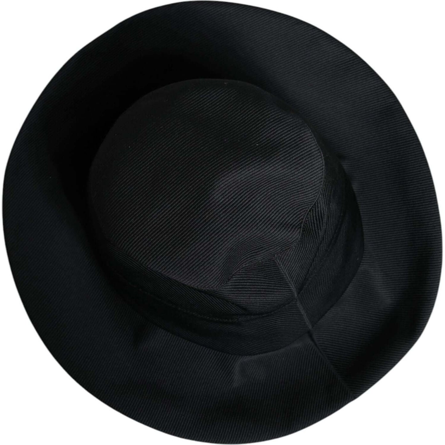 Dolce & Gabbana Black Cotton Wide Brim Fedora Hat Dolce & Gabbana Black