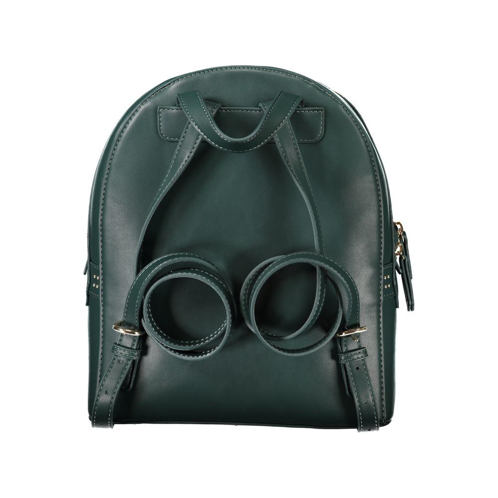 Valentino Bags Green Polyethylene Women's Backpack with adjustable straps, offering eco-friendly style and functionality.