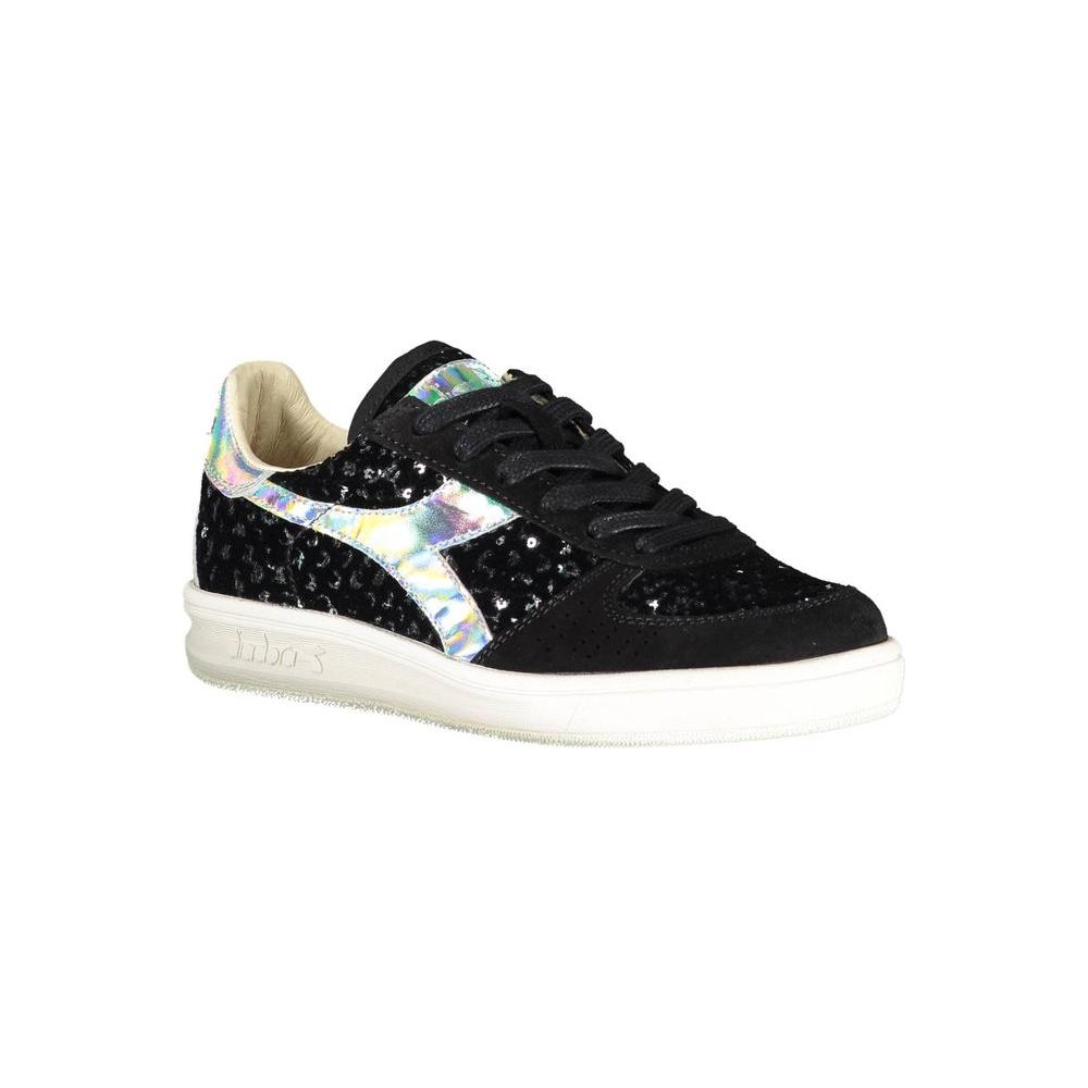Diadora Black Leather Womens Sneaker Diadora Black