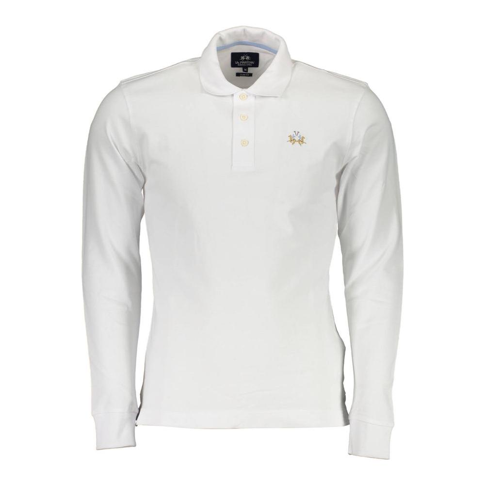 La Martina Elegant Slim Fit Polo with Embroidery Details La Martina Light Gray