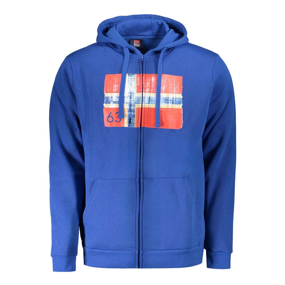 Norway 1963 Blue Cotton Men Sweater Norway 1963 Steel Blue