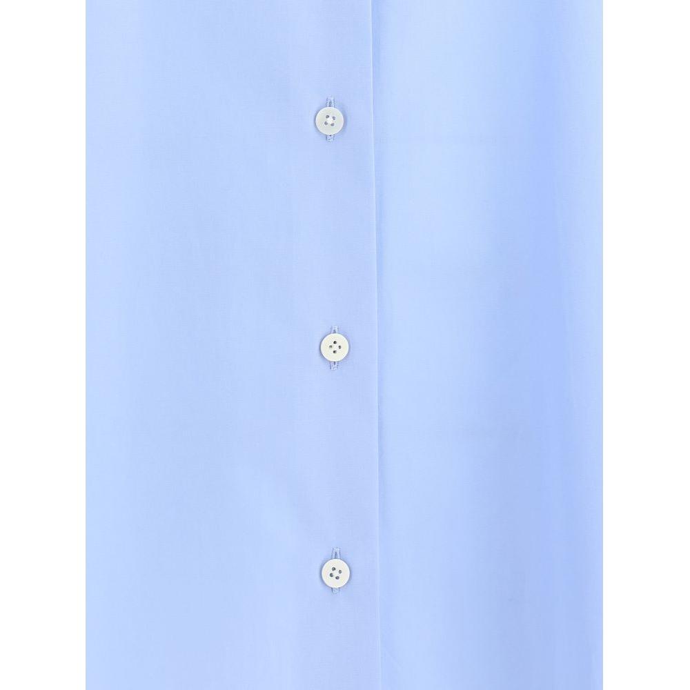 Close-up of The Row Sisilia Cotton Shirt showcasing classic buttons and timeless design.