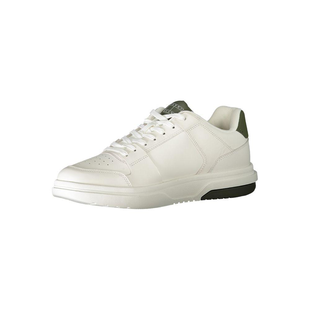 Tommy Hilfiger White Polyethylene Men Sneaker Tommy Hilfiger Light Gray