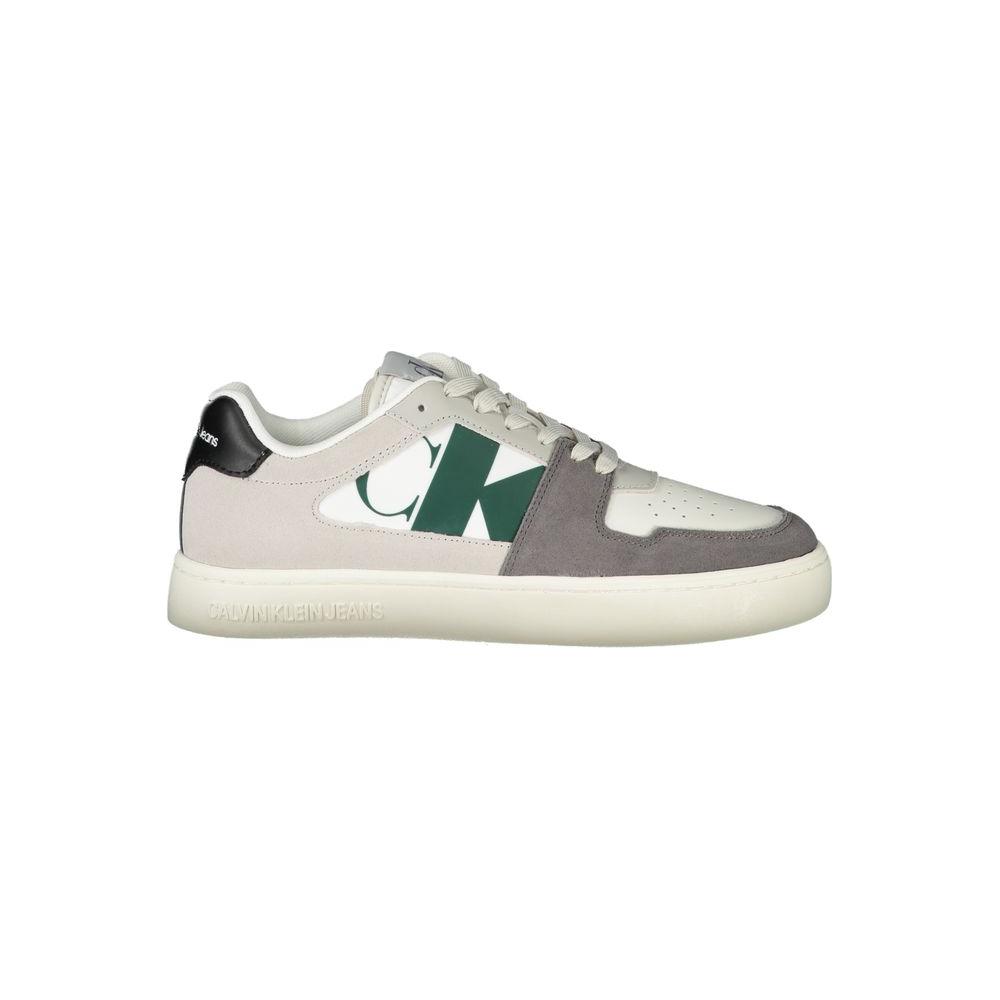 Calvin Klein White Polyester Men Sneaker Calvin Klein Light Gray