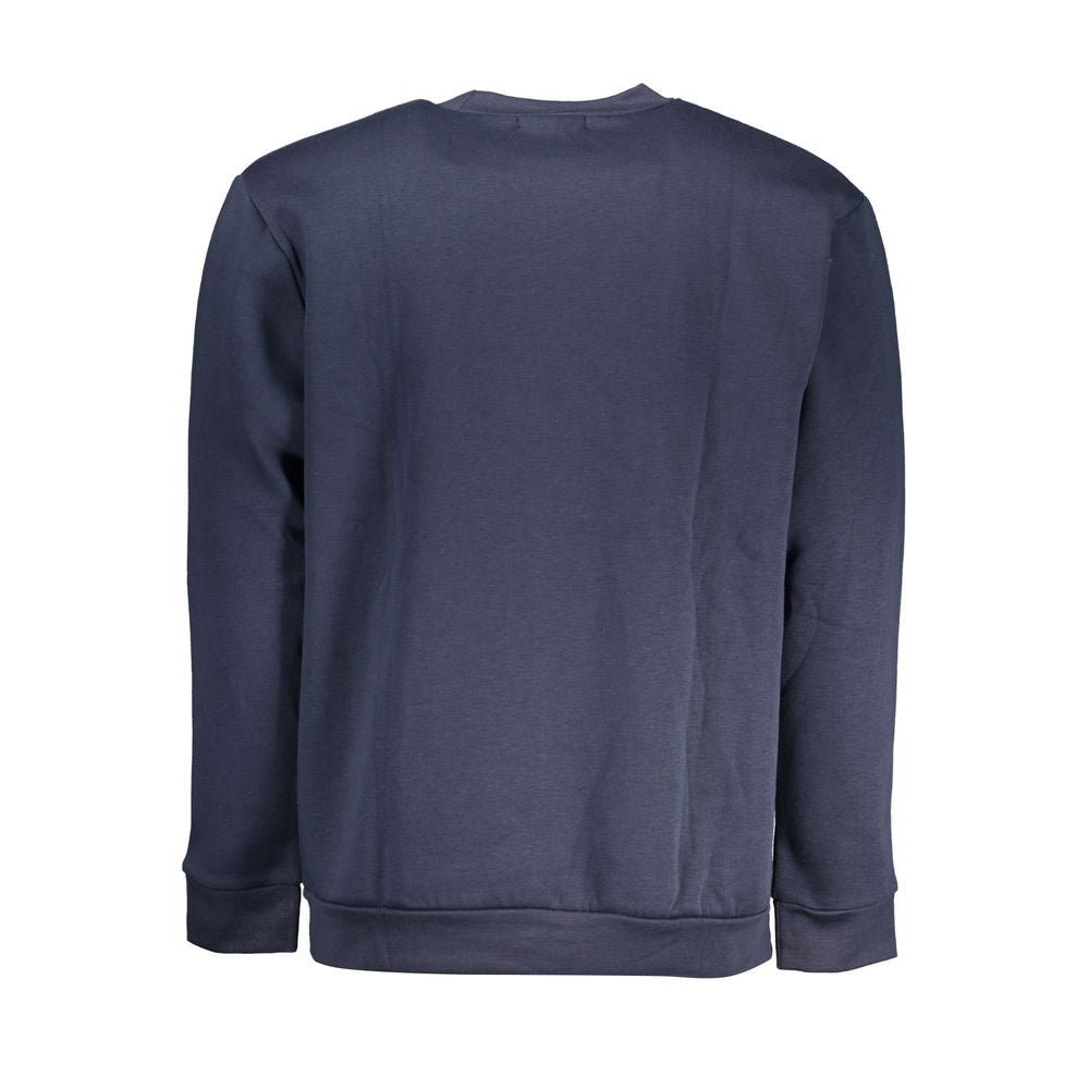 Cavalli Class Elegant Crew Neck Fleece Sweatshirt in Blue Cavalli Class Dark Slate Gray