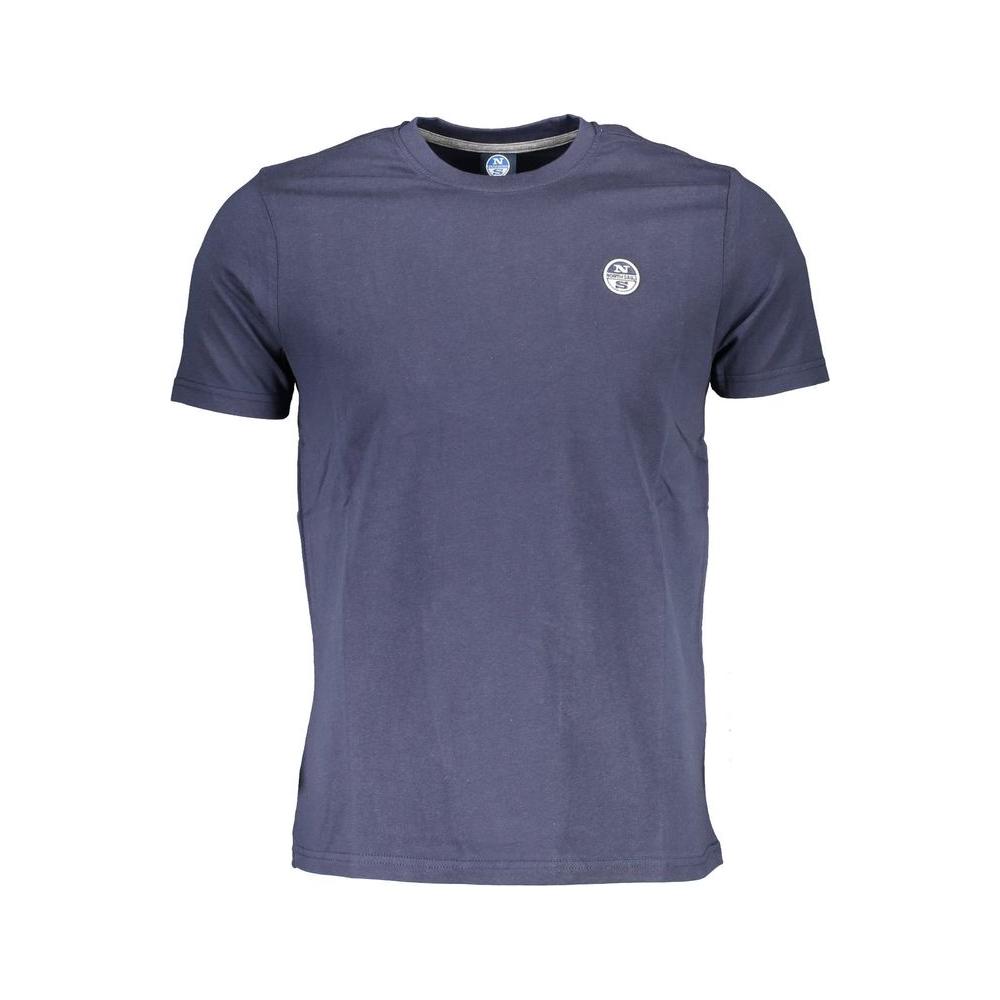 North Sails Blue Cotton Men T-Shirt North Sails Dim Gray
