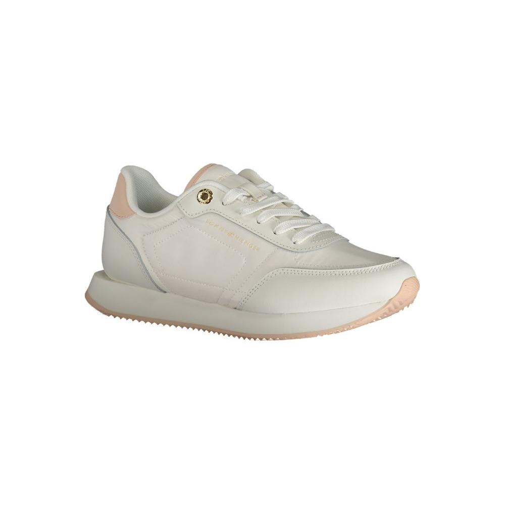 Tommy Hilfiger White Polyester Sneaker Tommy Hilfiger Gray