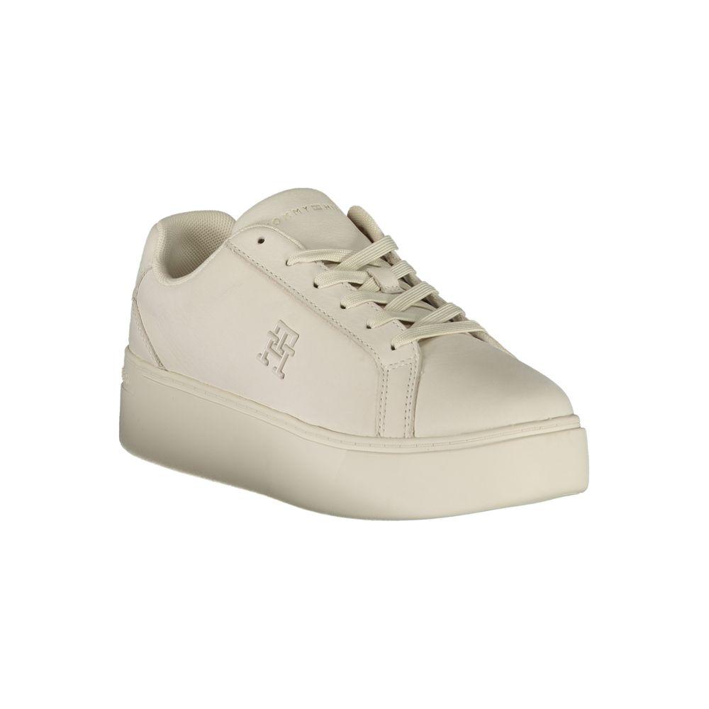Tommy Hilfiger White Polyester Sneaker Tommy Hilfiger Gray