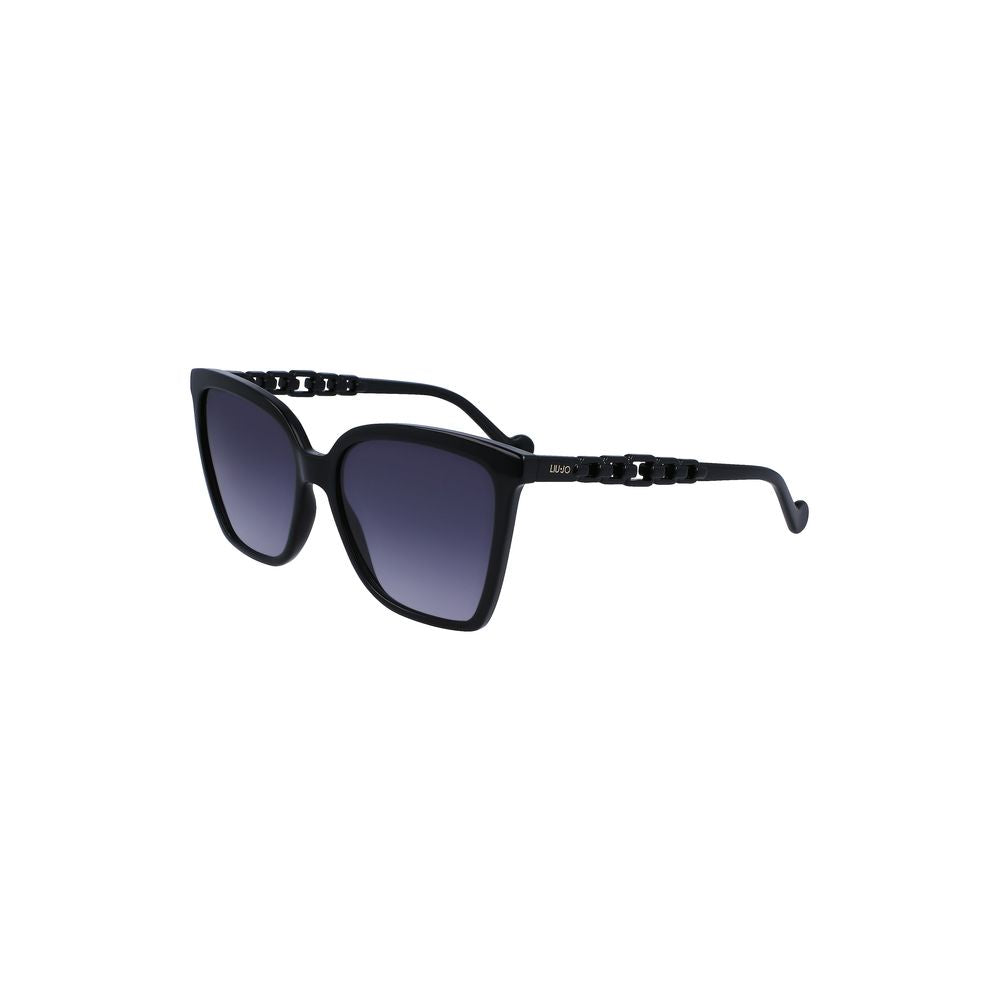 Liu Jo black bio-injected women's sunglasses with square lenses and contrasting details for a modern, sophisticated look.