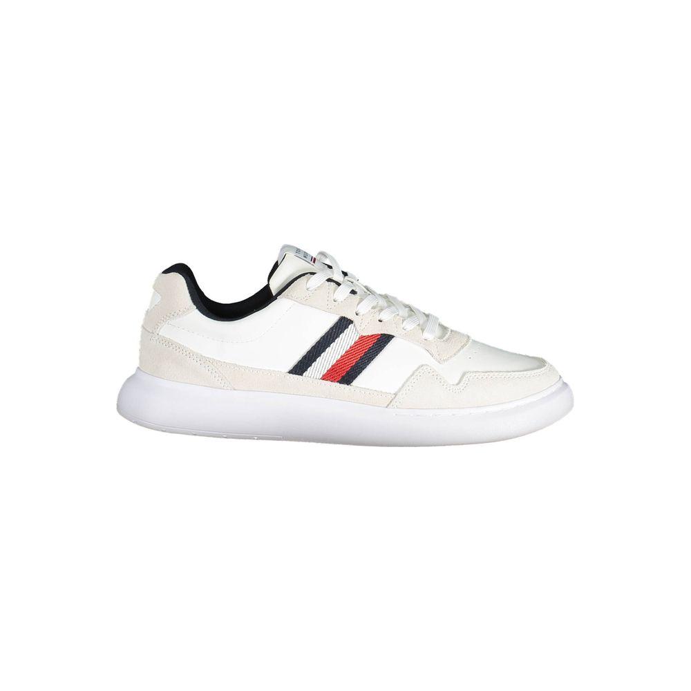 Tommy Hilfiger White Leather Men Sneaker Tommy Hilfiger Lavender
