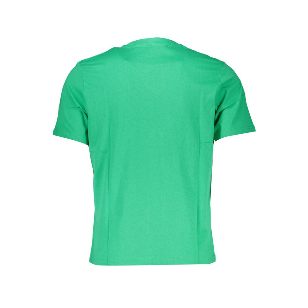 Green North Sails short-sleeved cotton t-shirt, crew neck style, featuring a logo design.