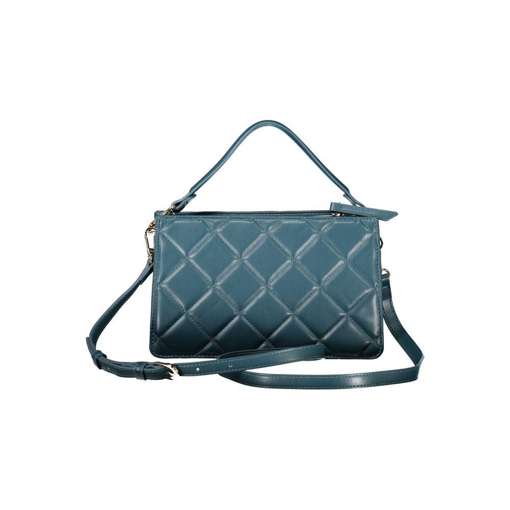Valentino Bags green polyethylene women handbag with quilted pattern, removable handle, and adjustable shoulder strap for versatility.