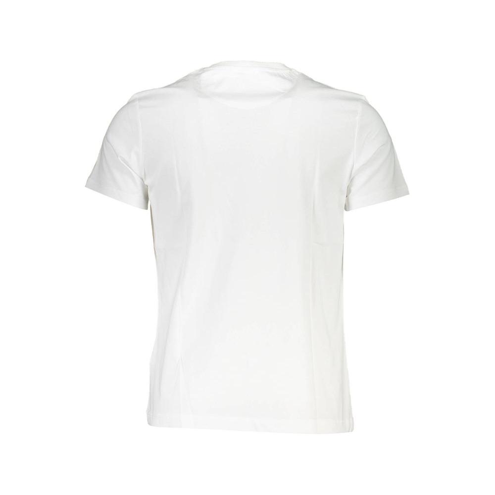 Back view of La Martina white cotton men's t-shirt offering timeless elegance and modern sporty chic style.