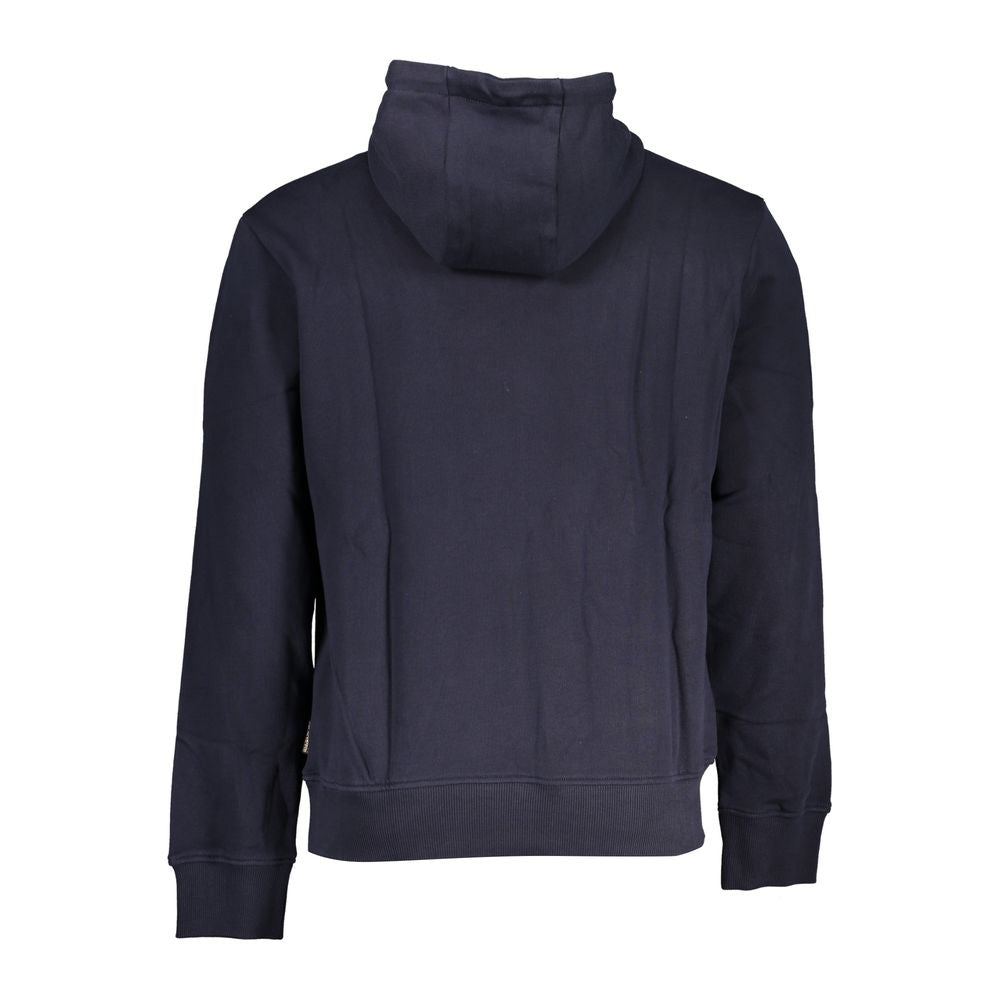 Napapijri Chic Blue Hooded Cotton Sweater for Men Napapijri Dark Slate Gray