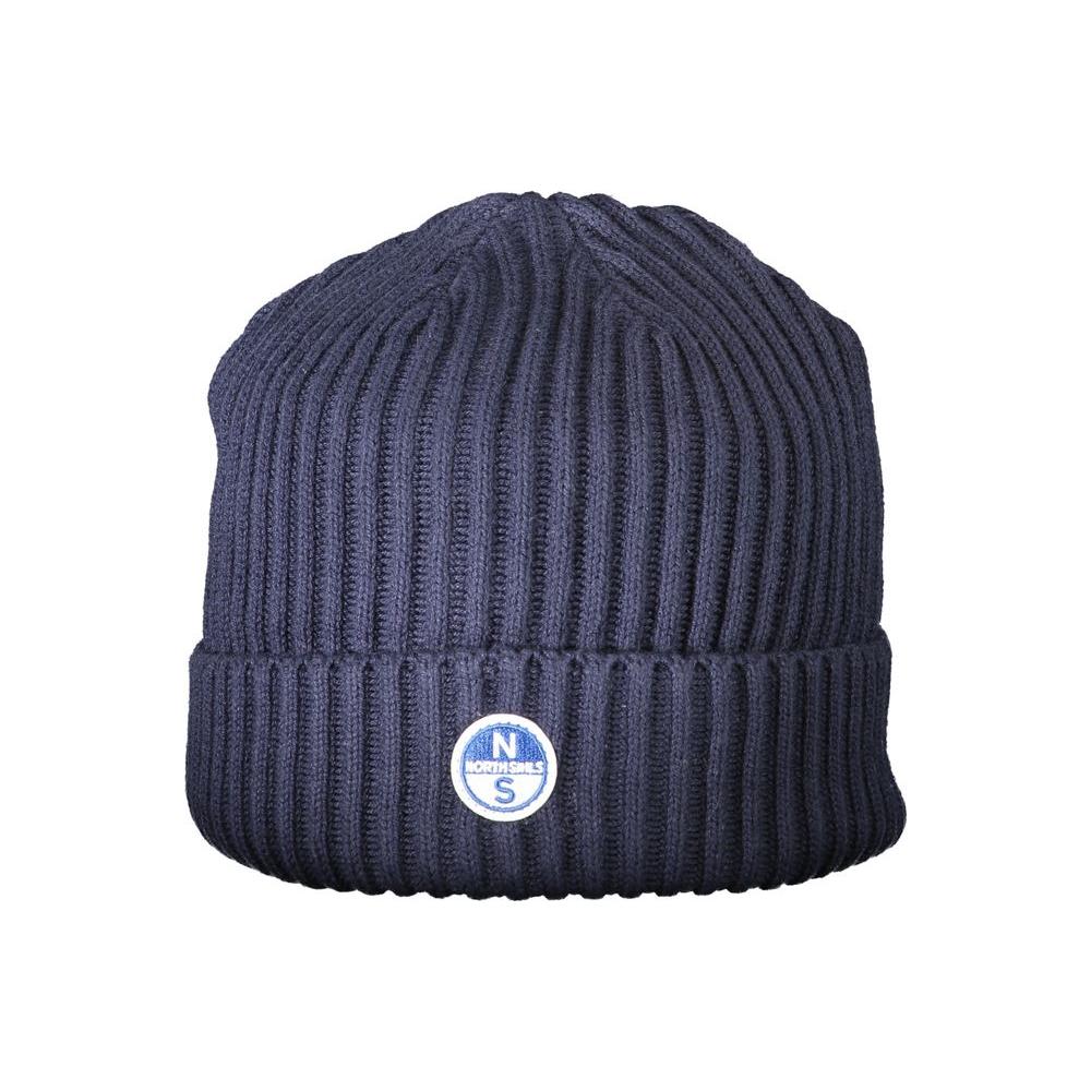 North Sails blue cotton men's cap with ribbed design and logo, stylish accessory for urban and seaside adventures.