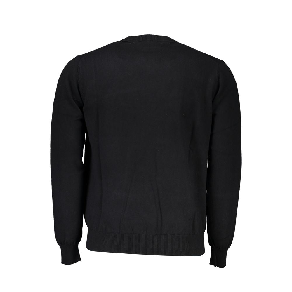 Harmont & Blaine Elegant Crew Neck Embroidered Sweater Harmont & Blaine Black