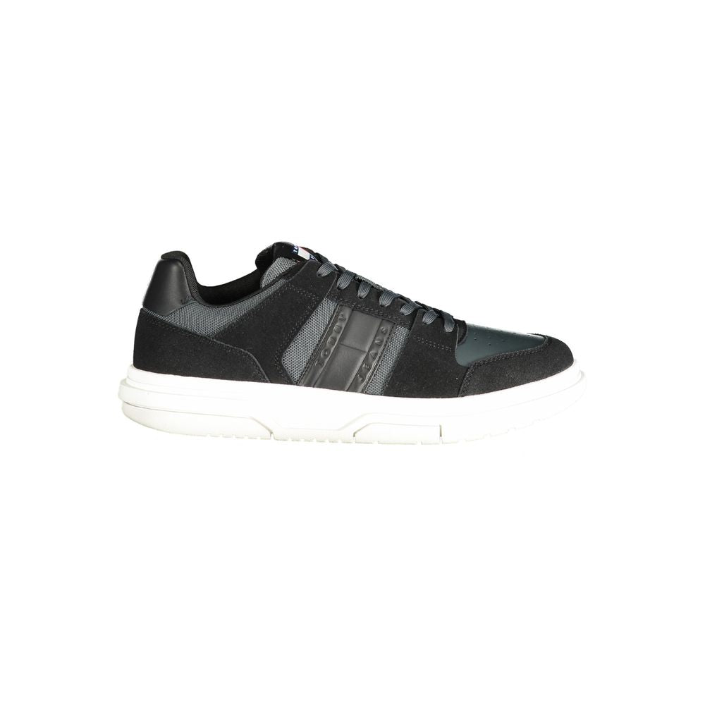 Tommy Hilfiger Black Leather Men Sneaker Tommy Hilfiger Dark Slate Gray
