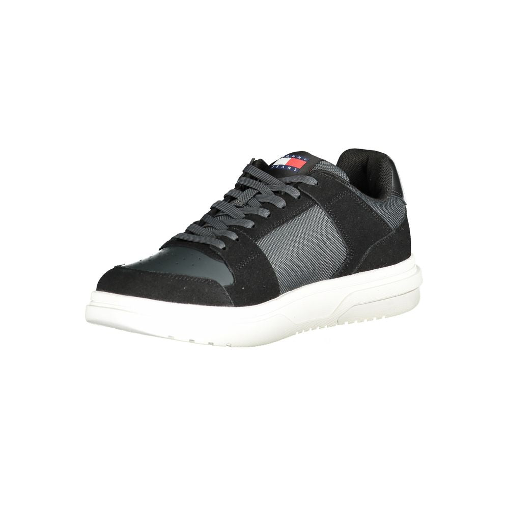 Tommy Hilfiger Black Leather Men Sneaker Tommy Hilfiger Beige