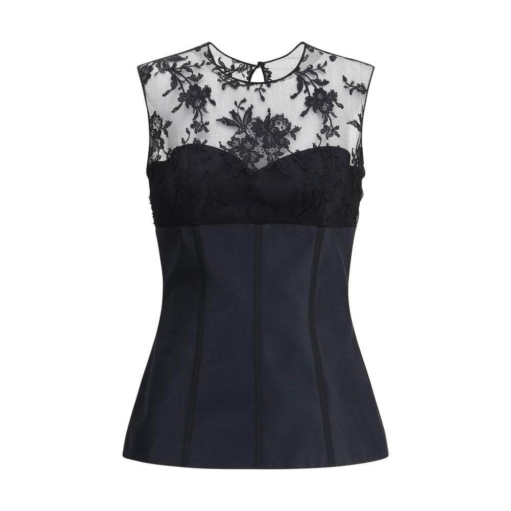Alexander McQueen Lace Top Alexander McQueen Dark Slate Gray