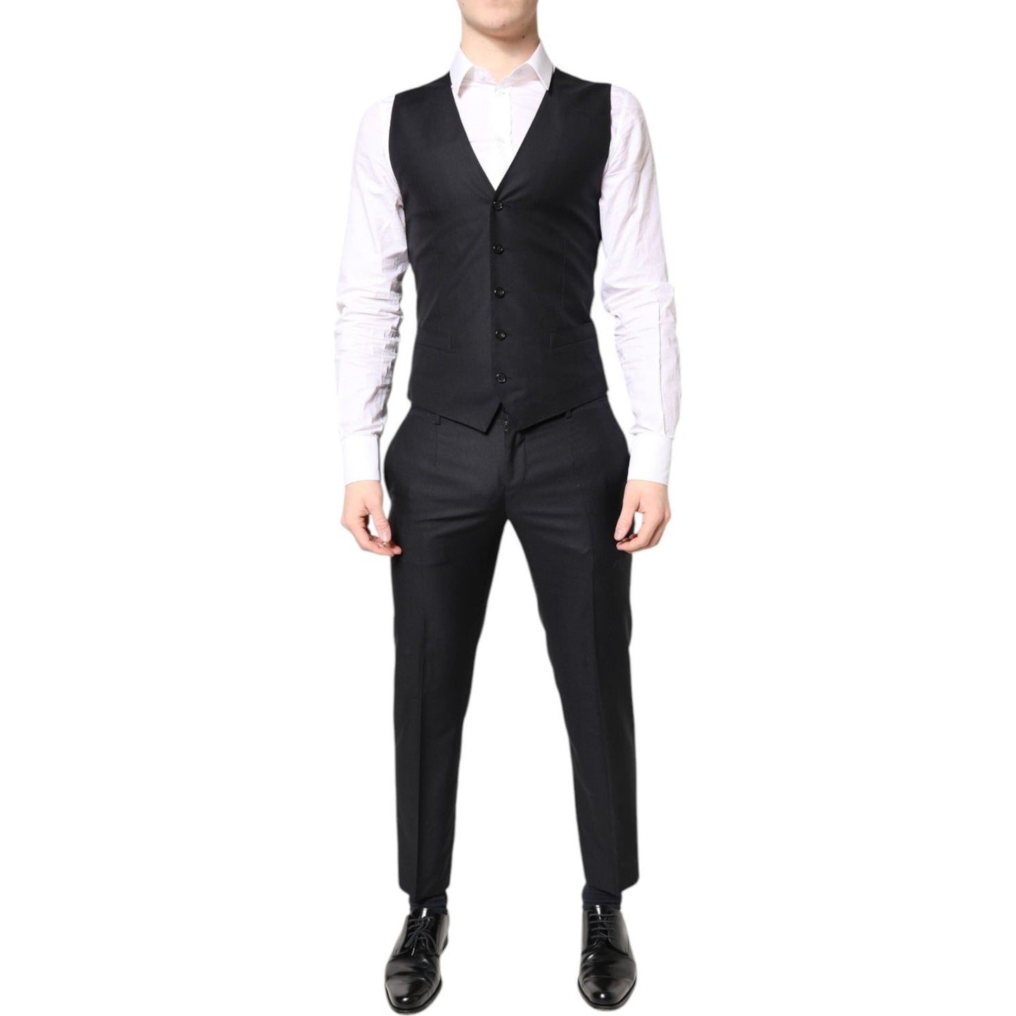 Dolce & Gabbana Blue MARTINI Wool Formal 3 Piece Suit